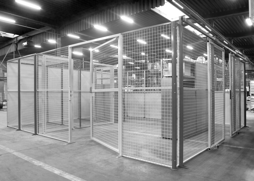 Cloison Flip modulaire installée dans un entrepôt industriel