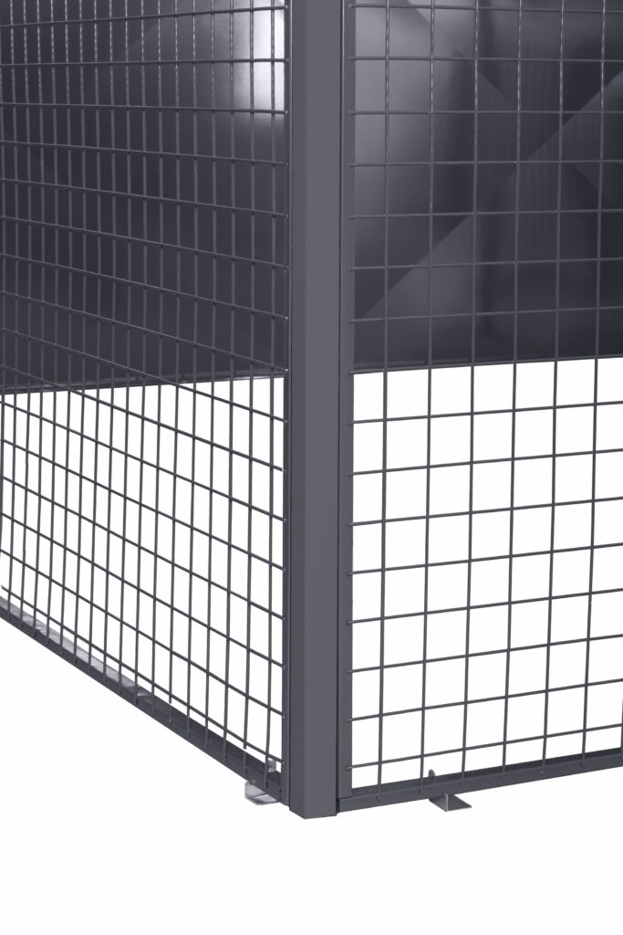 Détail d’un panneau de cloison Flip avec maille de 50x50 mm