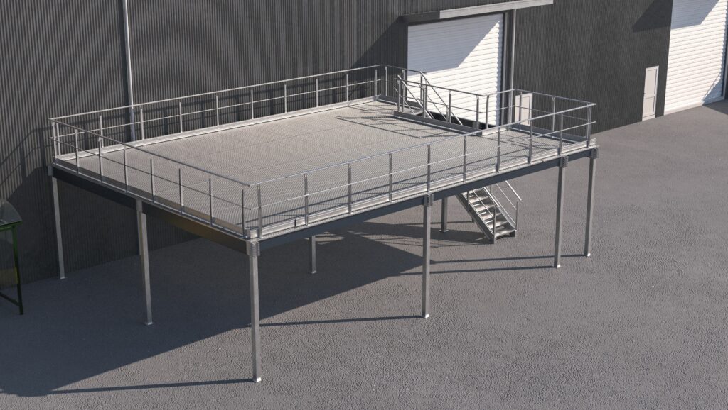 mezzanine extérieure métallique